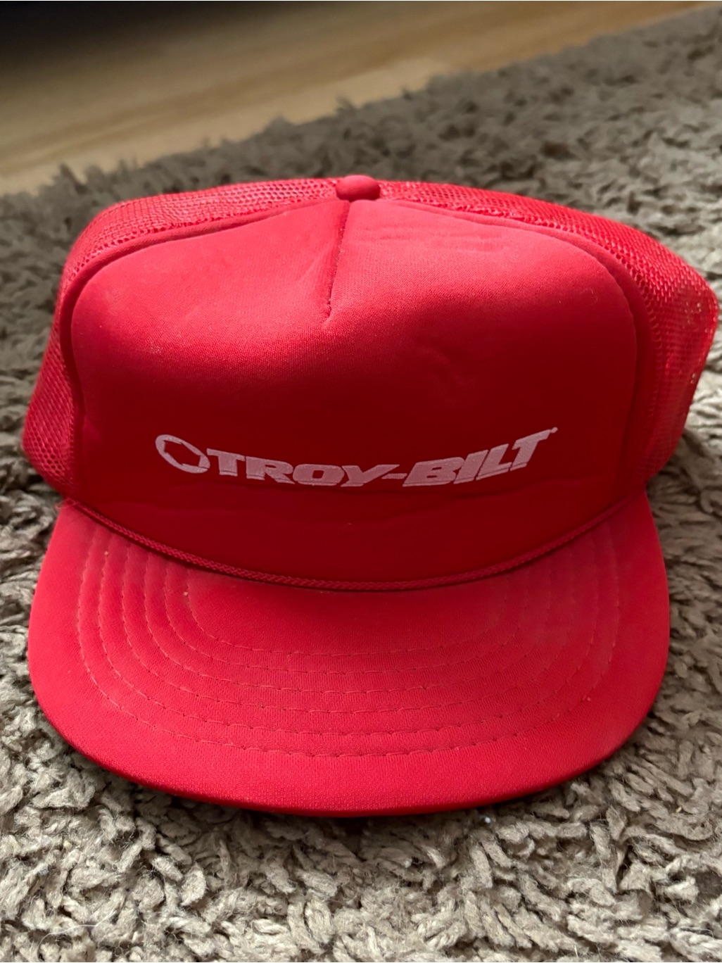 Vintage Troy-Bilt Red Mesh Trucker Hat Snapback 90s